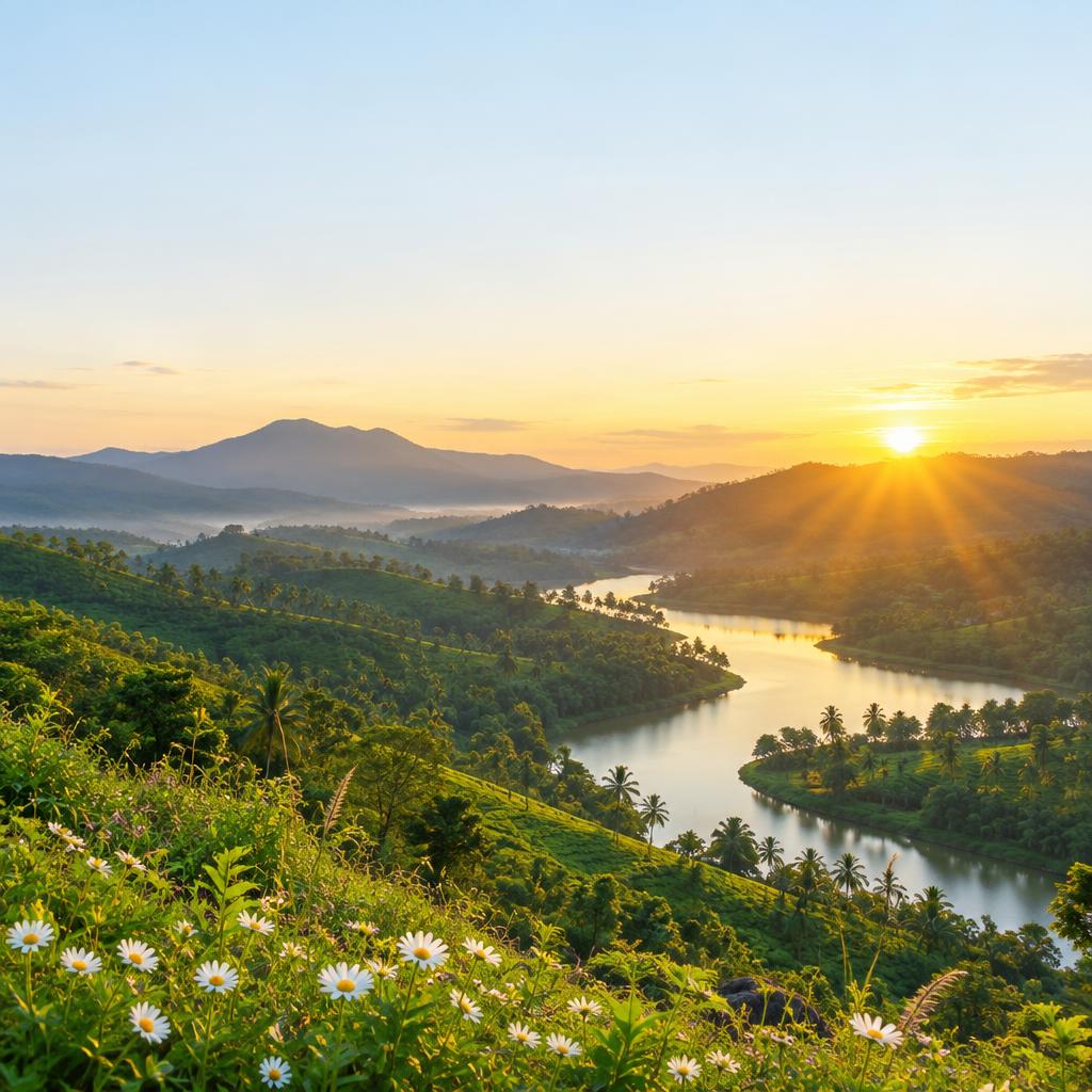 Golden sunrise good morning wish