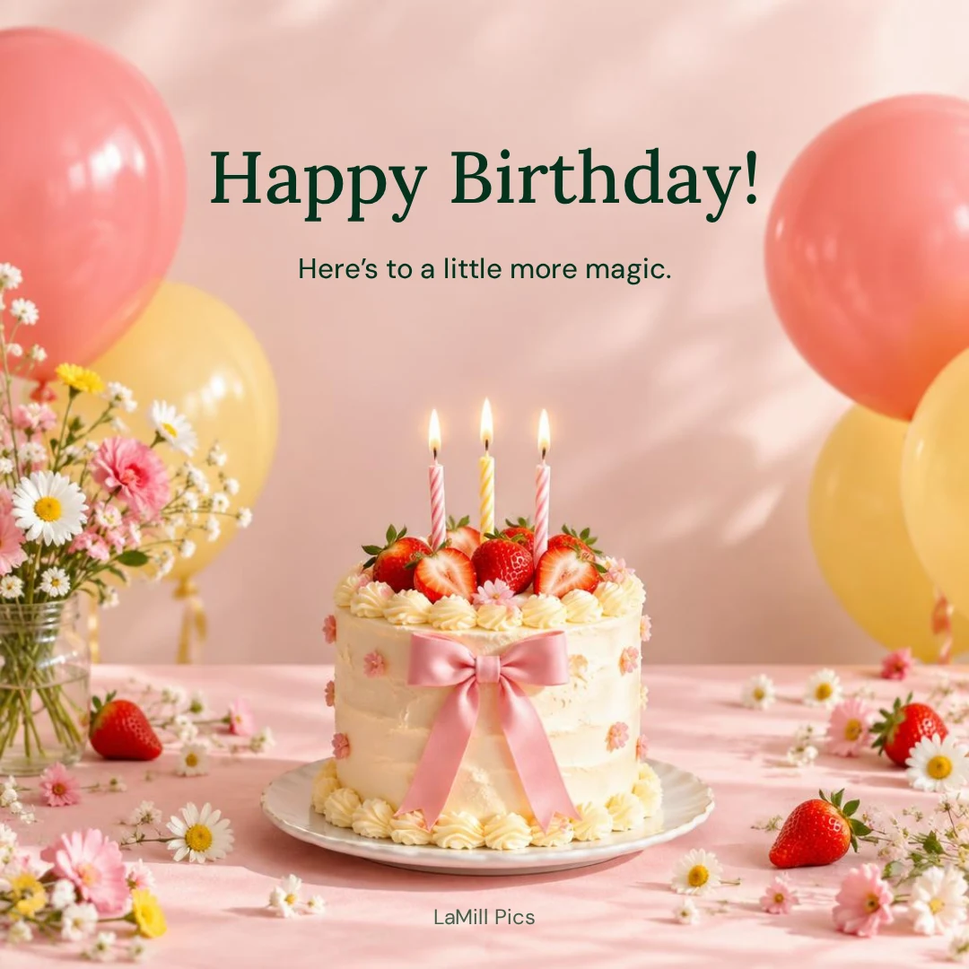 Birthday wishes with love: “Happy Birthday! — Here’s to a little more magic.”