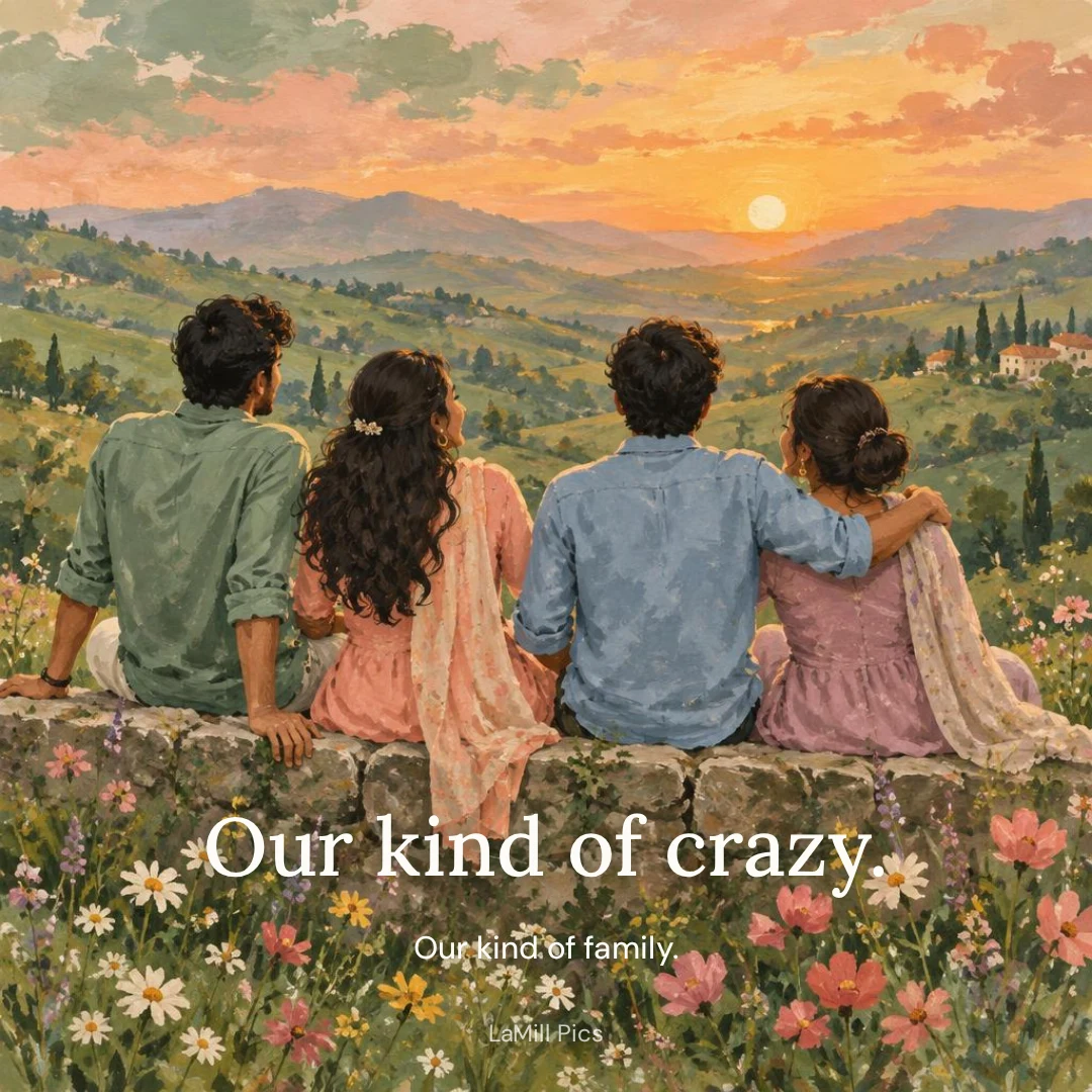 Friends that feel like family: “Our kind of crazy. — Our kind of family.”