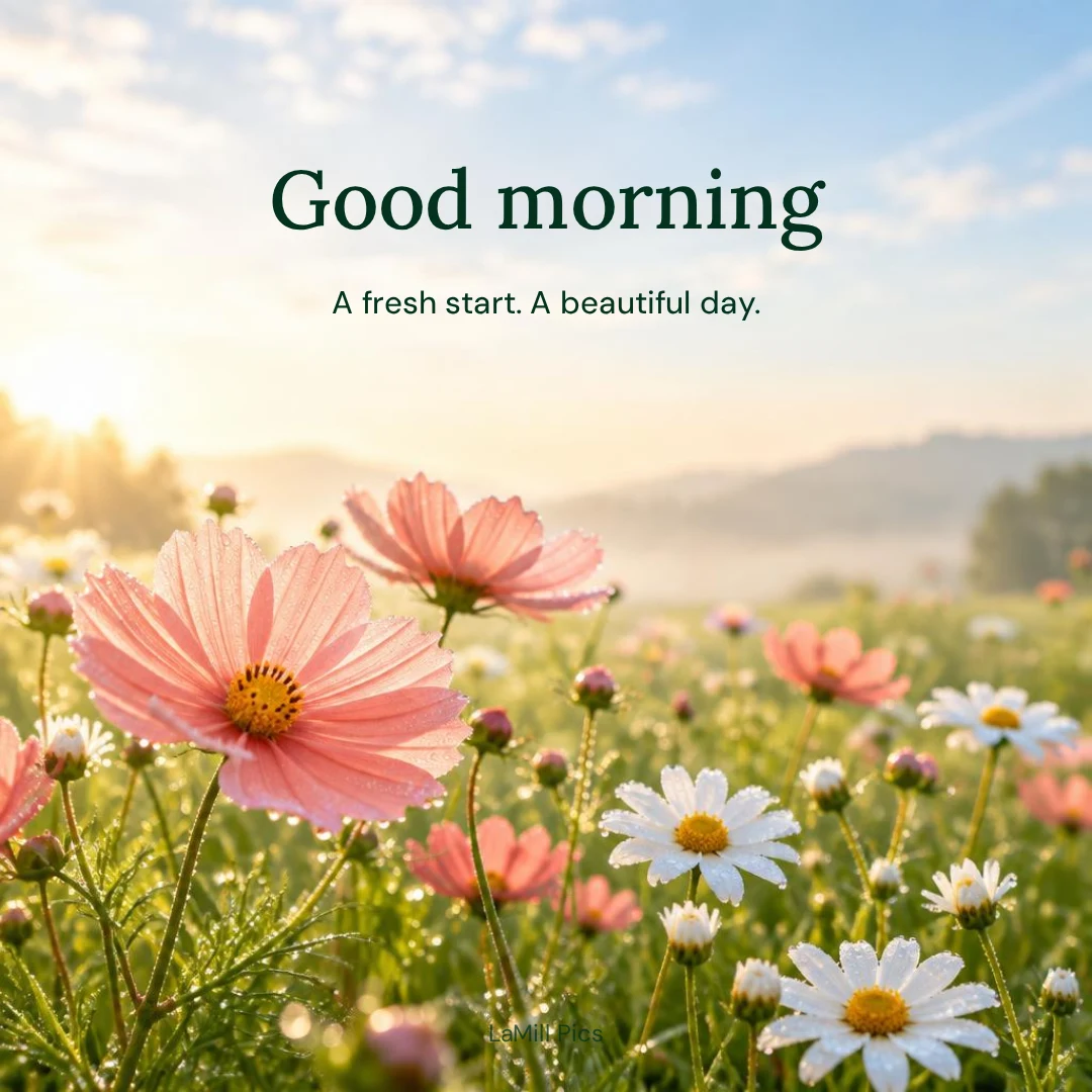A fresh start, a beautiful day: “Good morning — A fresh start. A beautiful day.”
